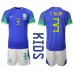 Brazilië Thiago Silva #3 Babykleding Uitshirt Kinderen WK 2022 Korte Mouwen (+ korte broeken)